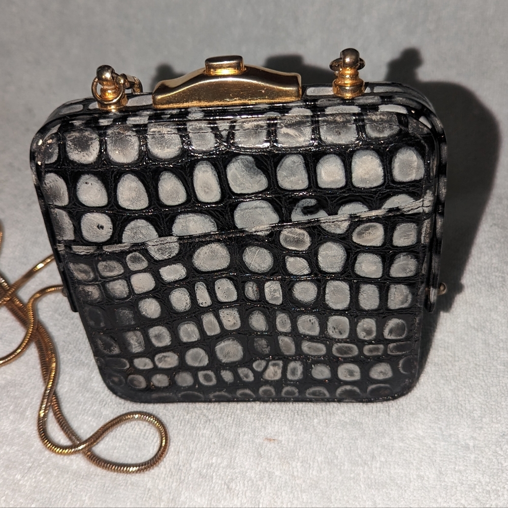 Glen Miller for Ann Turk crocodile embossed crossbody bag.